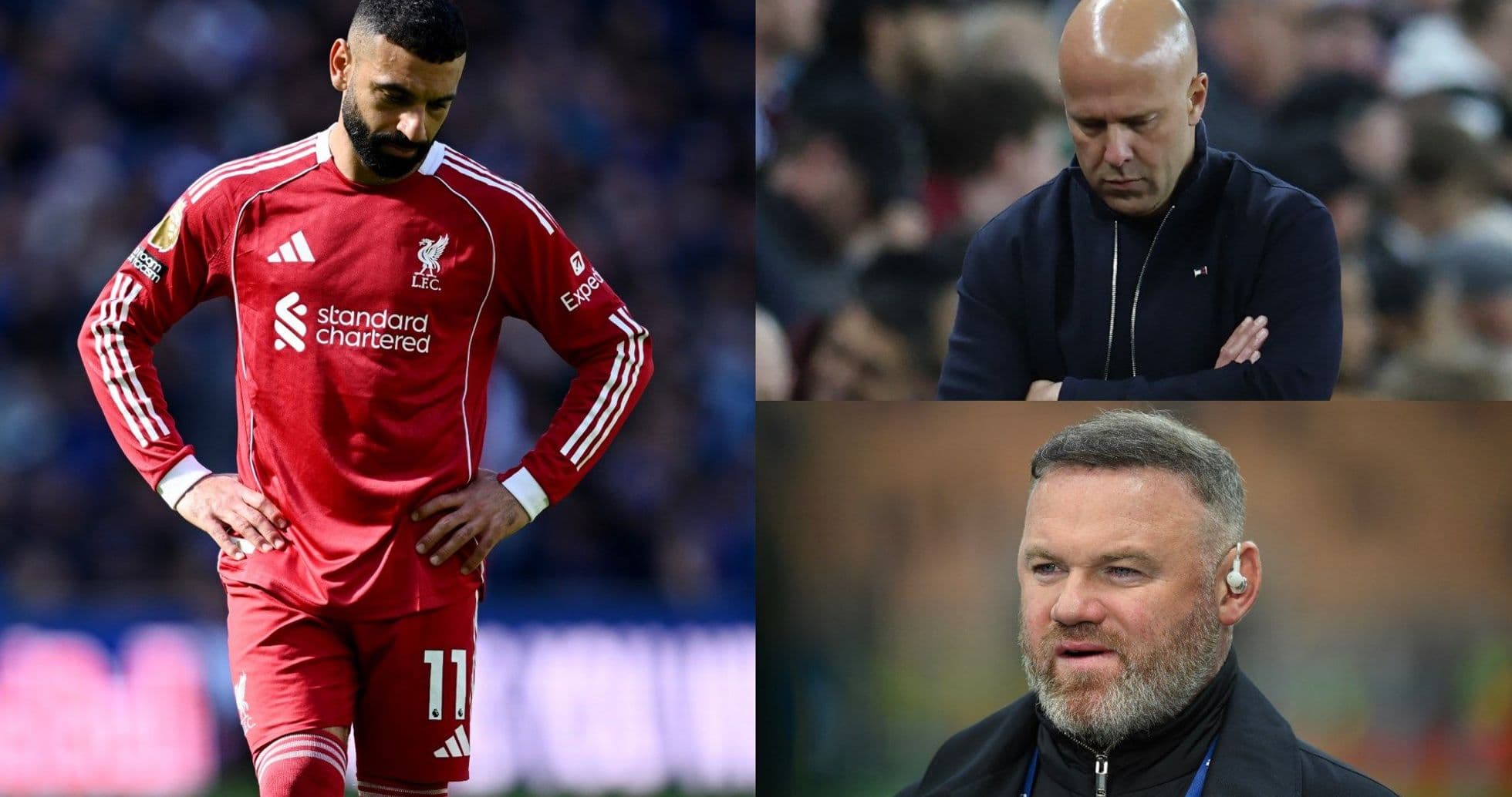 Jugador de Liverpool y entrenadores en partido de fútbol