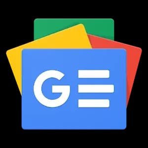 Logotipo de Google News sobre fondo colorido