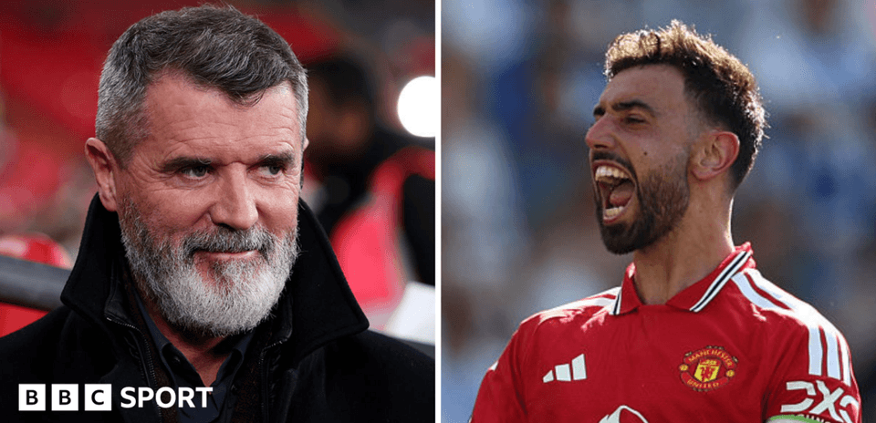 Roy Keane y Bruno Fernandes en eventos deportivos
