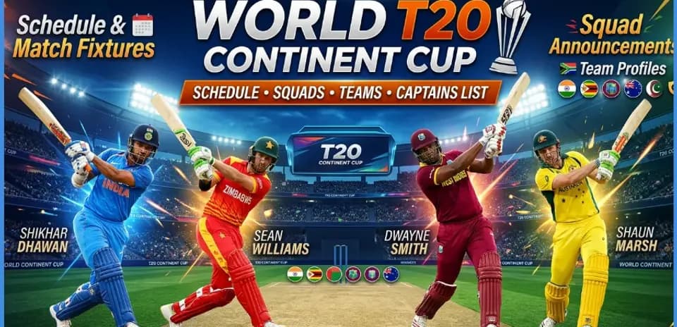 Calendario, Equipos y Capitanes de la Copa Mundial T20 Continental