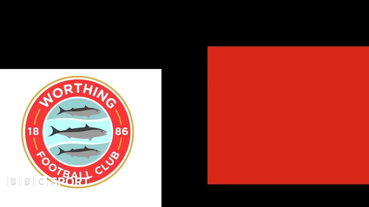 Logo del Worthing Football Club con fondo rojo Logo del Worthing Football Club con fondo rojo