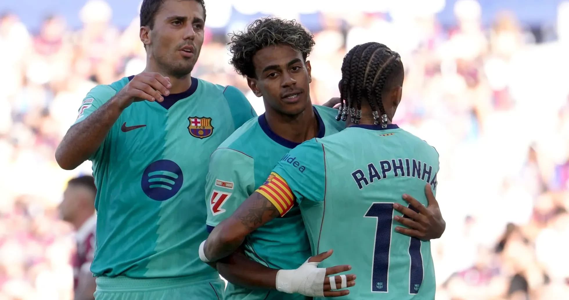 Jugadores del Barcelona celebrando un gol Jugadores del Barcelona celebrando un gol