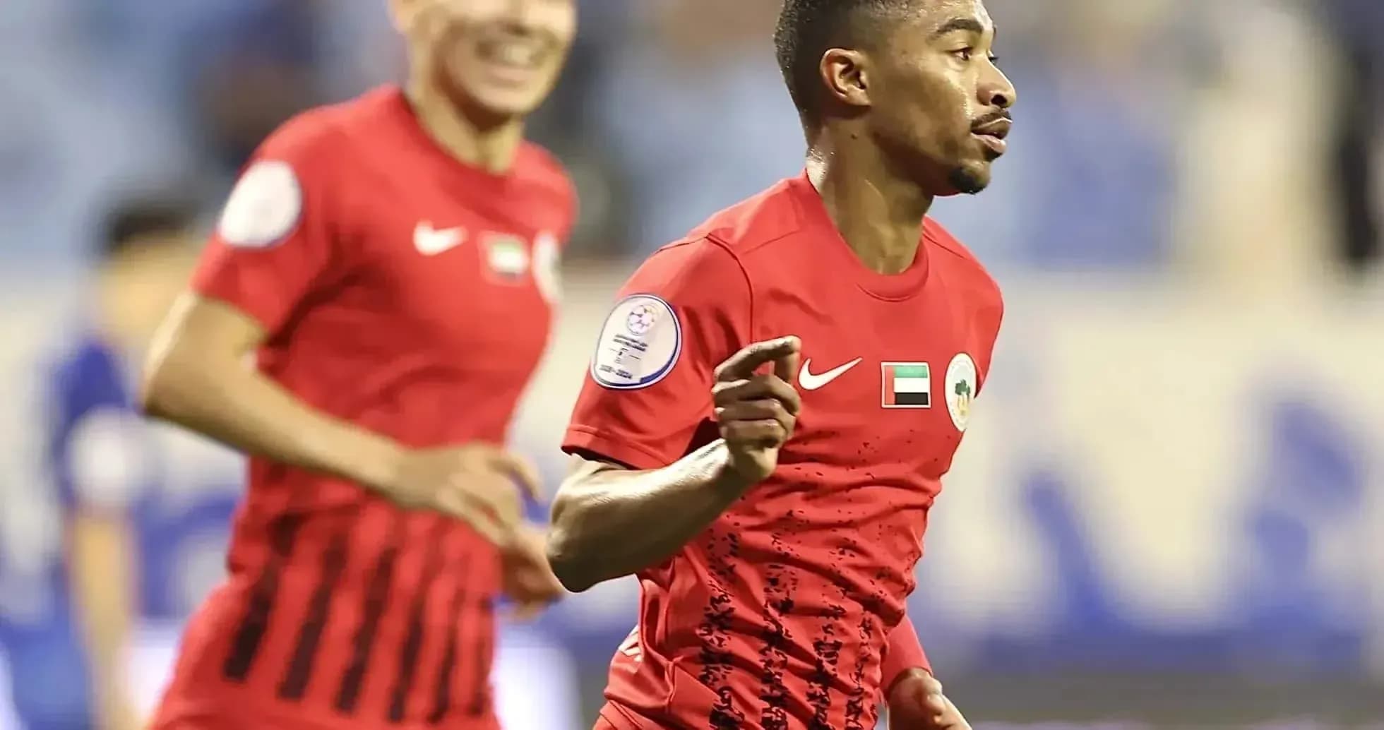 Jugador de Shabab Al-Ahli celebrando un gol Jugador de Shabab Al-Ahli celebrando un gol