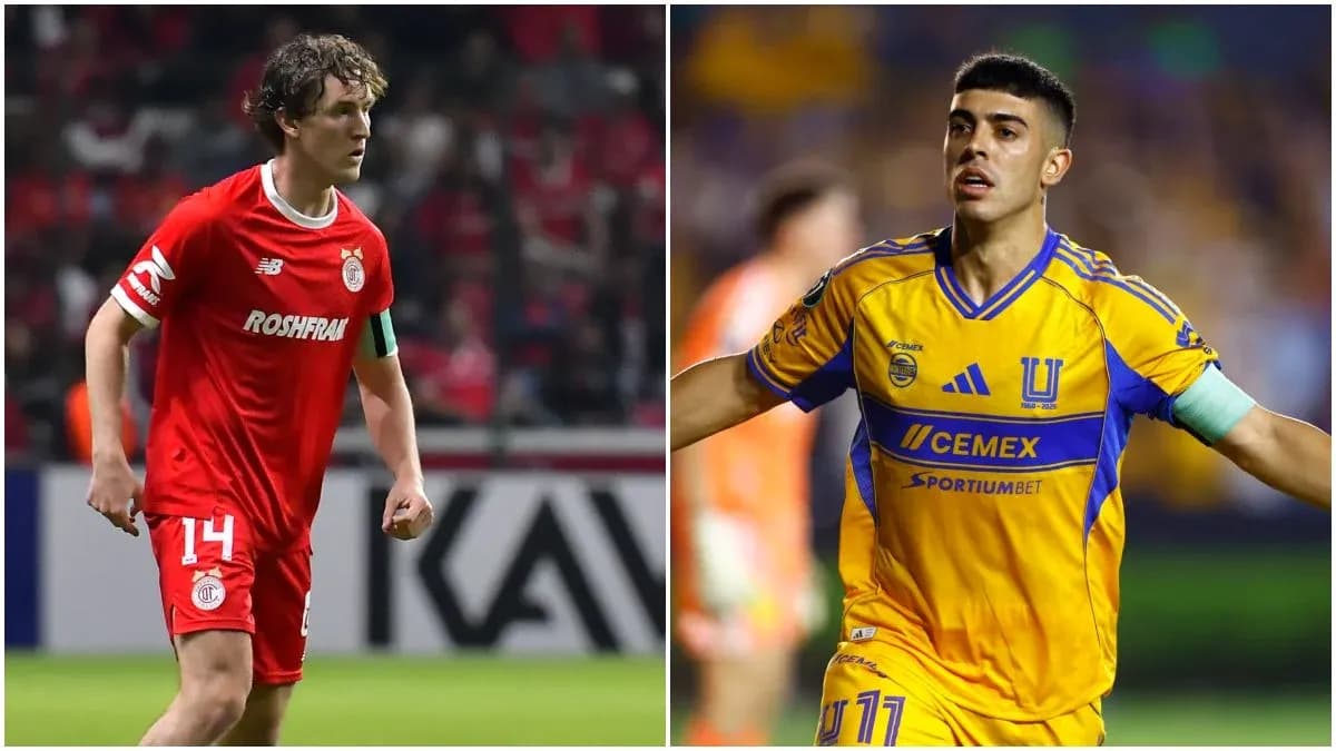 Jugadores de Toluca y Tigres UANL en acción Jugadores de Toluca y Tigres UANL en acción