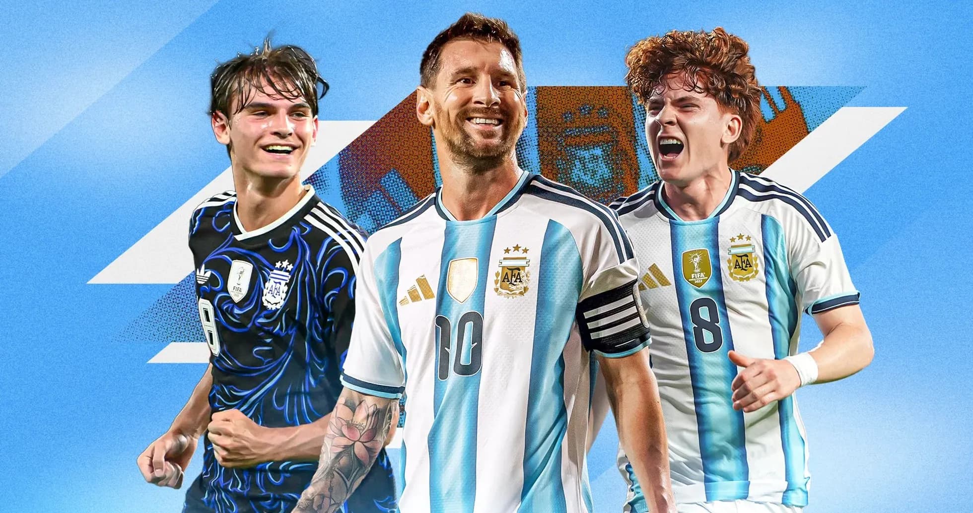 Jugadores de Argentina posando con camisetas del equipo Jugadores de Argentina posando con camisetas del equipo