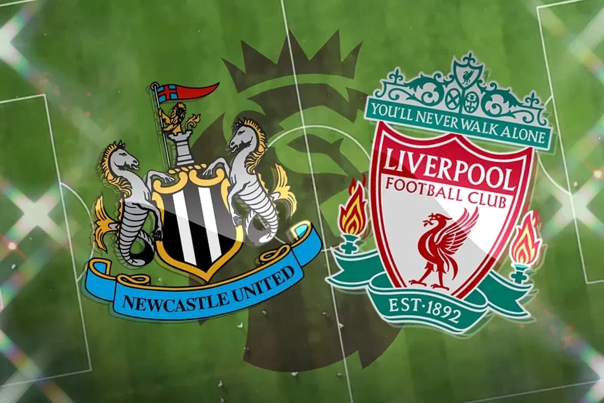 Logos de Newcastle United y Liverpool en el campo Logos de Newcastle United y Liverpool en el campo