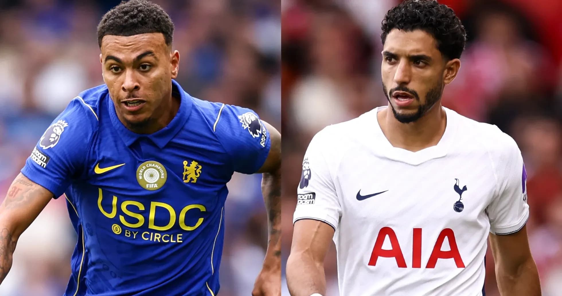 Jugadores de Chelsea y Tottenham en acción Jugadores de Chelsea y Tottenham en acción