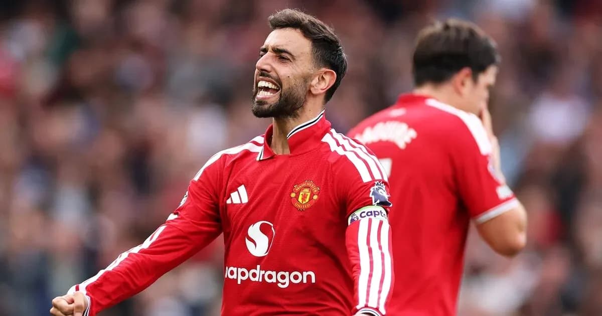 Bruno Fernandes celebrando en partido de Manchester United Bruno Fernandes celebrando en partido de Manchester United