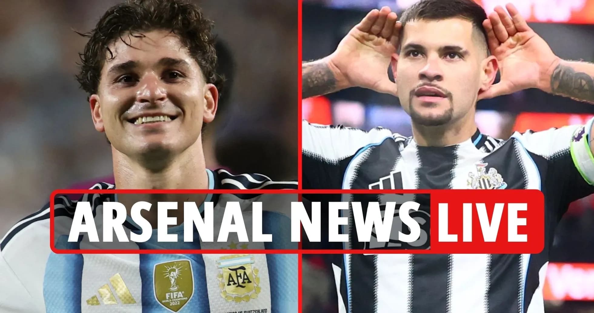 Jugadores de fútbol celebrando, con texto de noticias Jugadores de fútbol celebrando, con texto de noticias