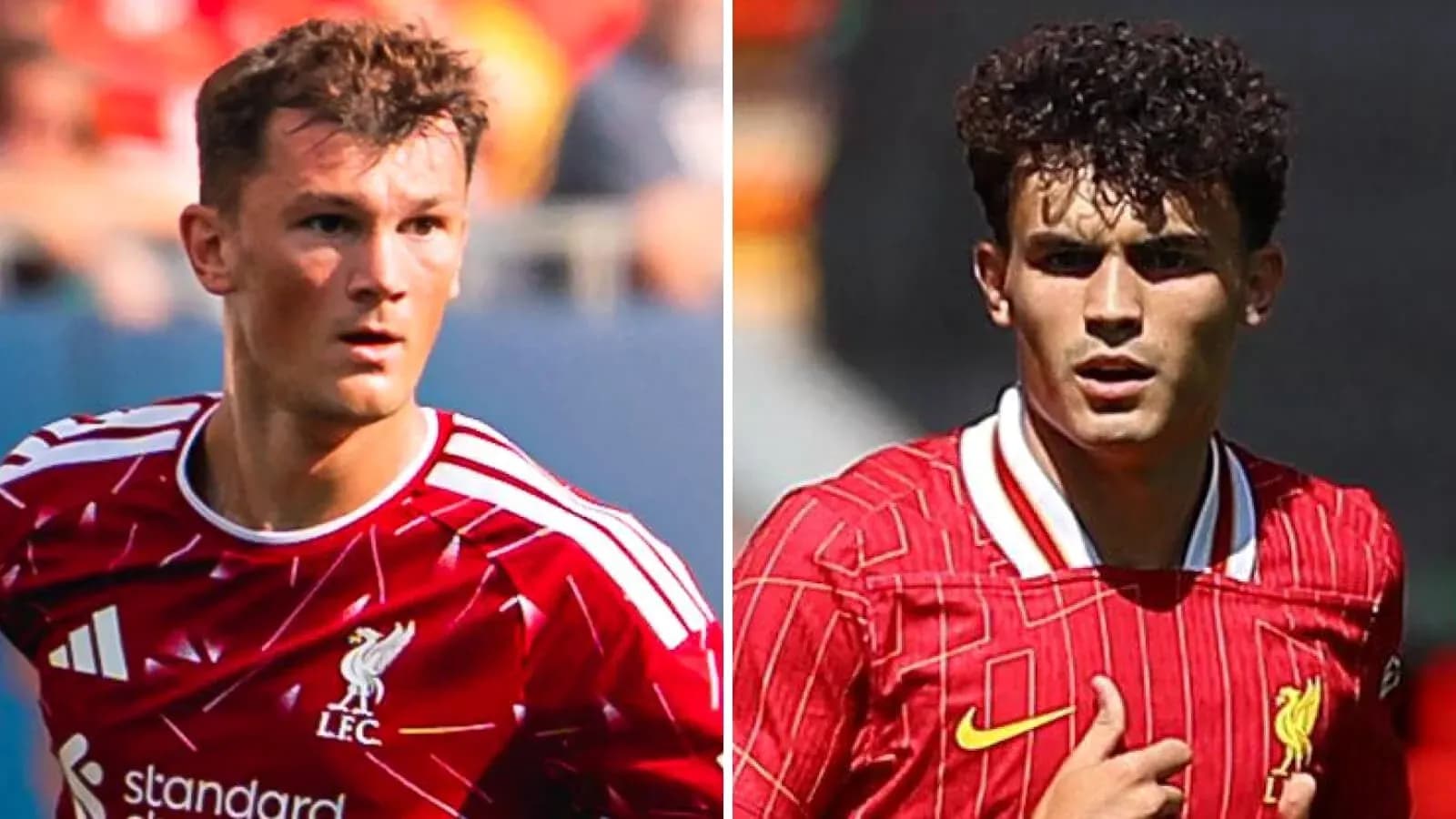 Dos jugadores de Liverpool en camisetas rojas Dos jugadores de Liverpool en camisetas rojas