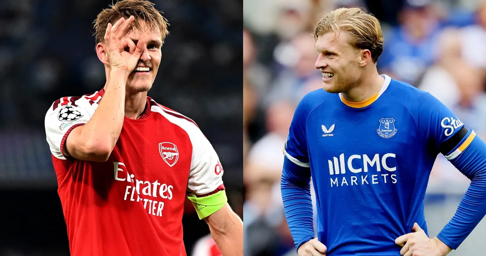 Jugadores de Arsenal y Everton durante el partido Jugadores de Arsenal y Everton durante el partido