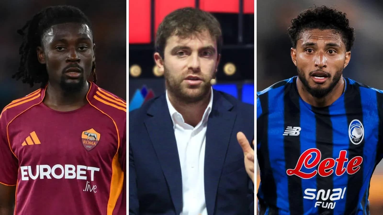 Tres hombres, dos futbolistas y un comentarista Tres hombres, dos futbolistas y un comentarista