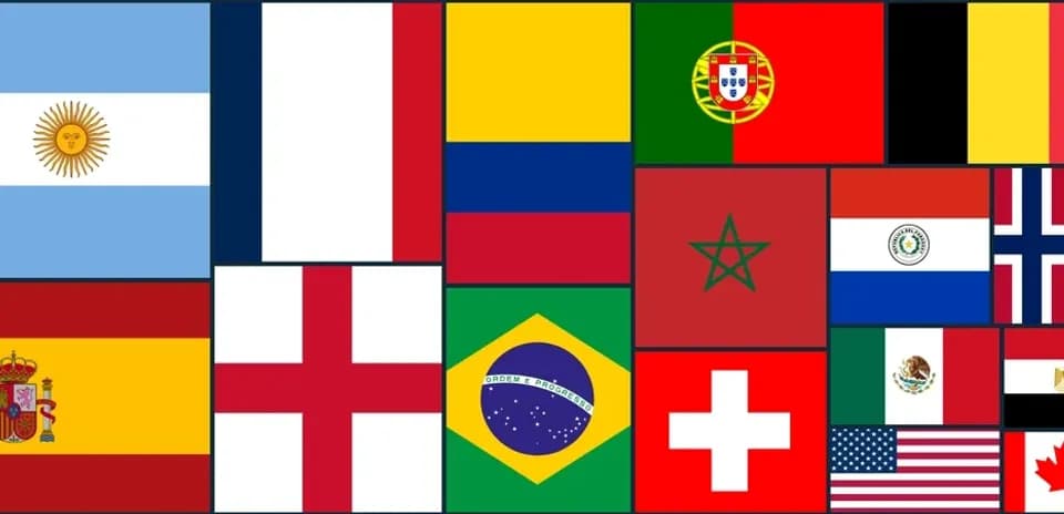 Banderas de varios países en un mosaico Banderas de varios países en un mosaico