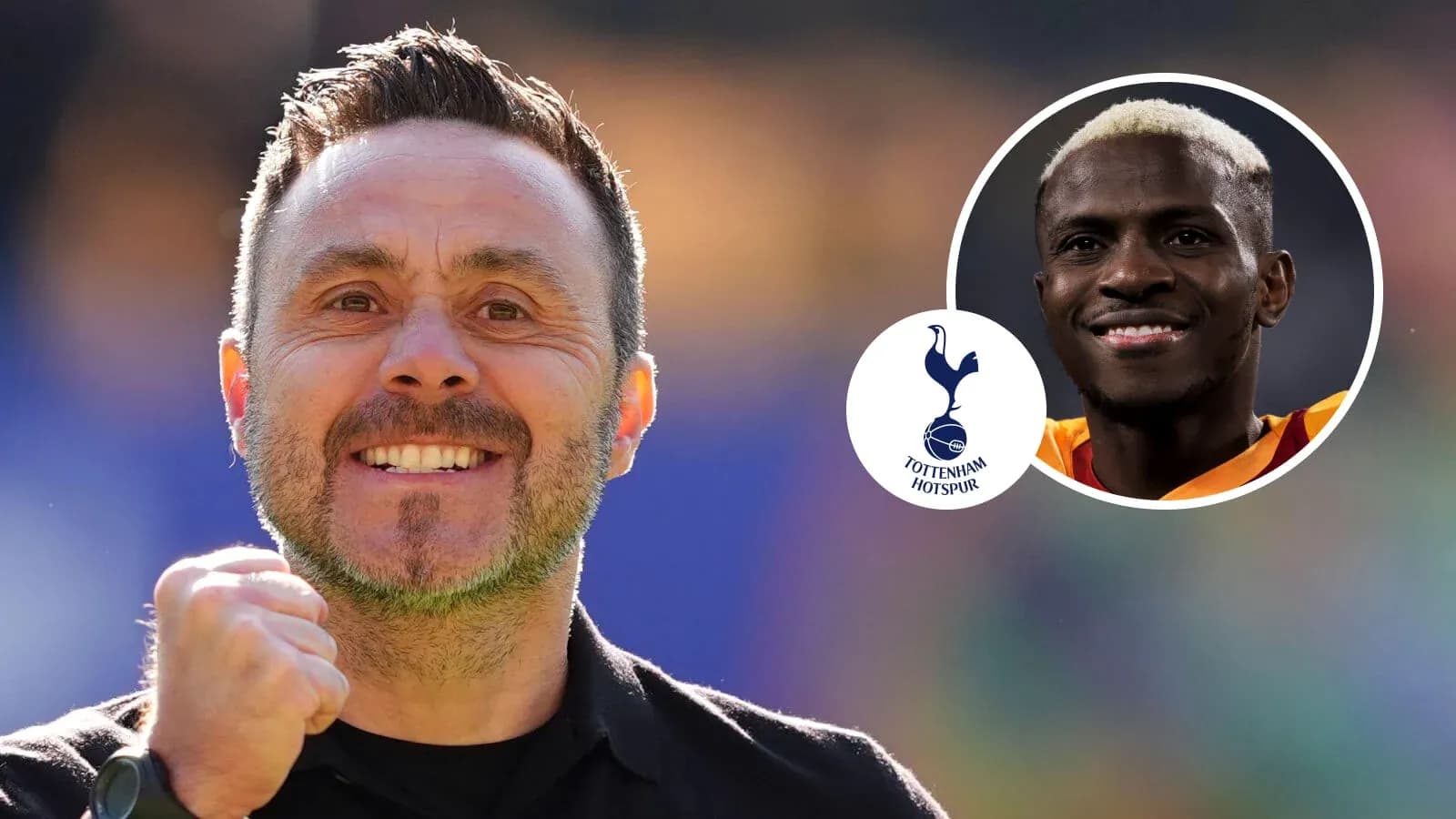 Entrenador sonriente con logo de Tottenham Hotspur Entrenador sonriente con logo de Tottenham Hotspur