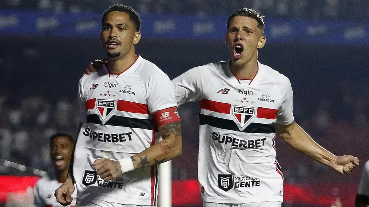 Jugadores del Sao Paulo celebrando un gol Jugadores del Sao Paulo celebrando un gol