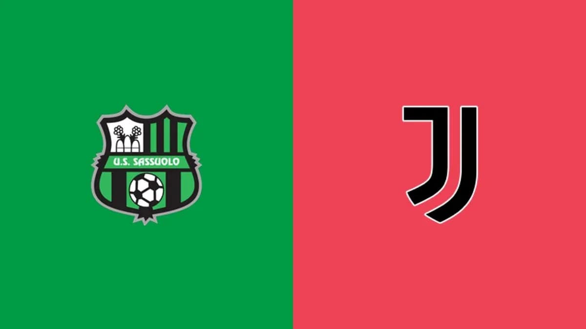Logos de U.S. Sassuolo y Juventus en fondo de colores Logos de U.S. Sassuolo y Juventus en fondo de colores