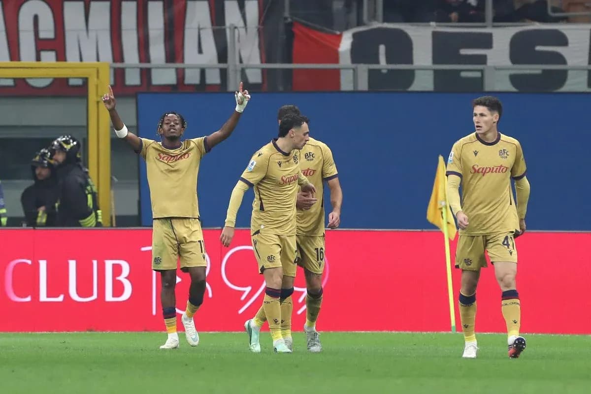 Jugadores de Bologna celebrando un gol Jugadores de Bologna celebrando un gol