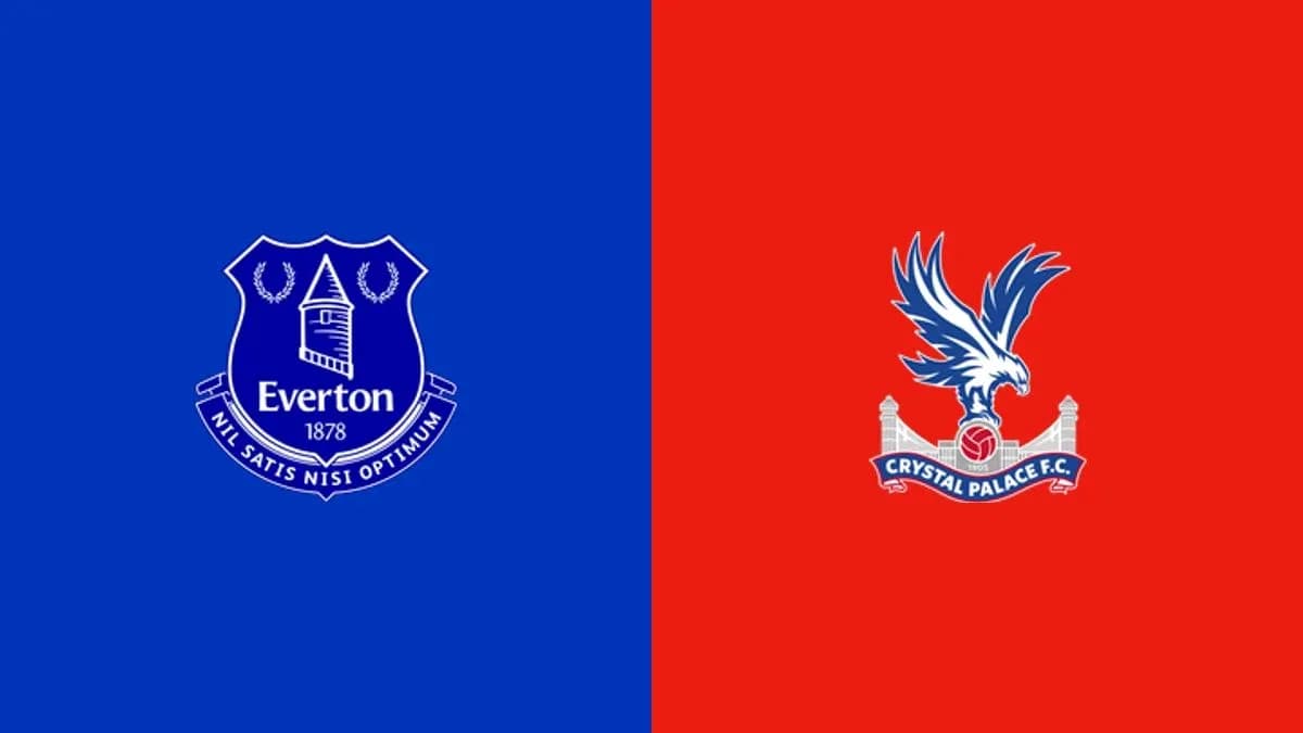Logos de Everton y Crystal Palace en fondo de colores Logos de Everton y Crystal Palace en fondo de colores