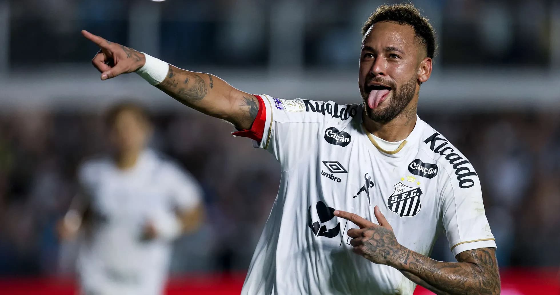 Neymar celebrando un gol para Santos Neymar celebrando un gol para Santos
