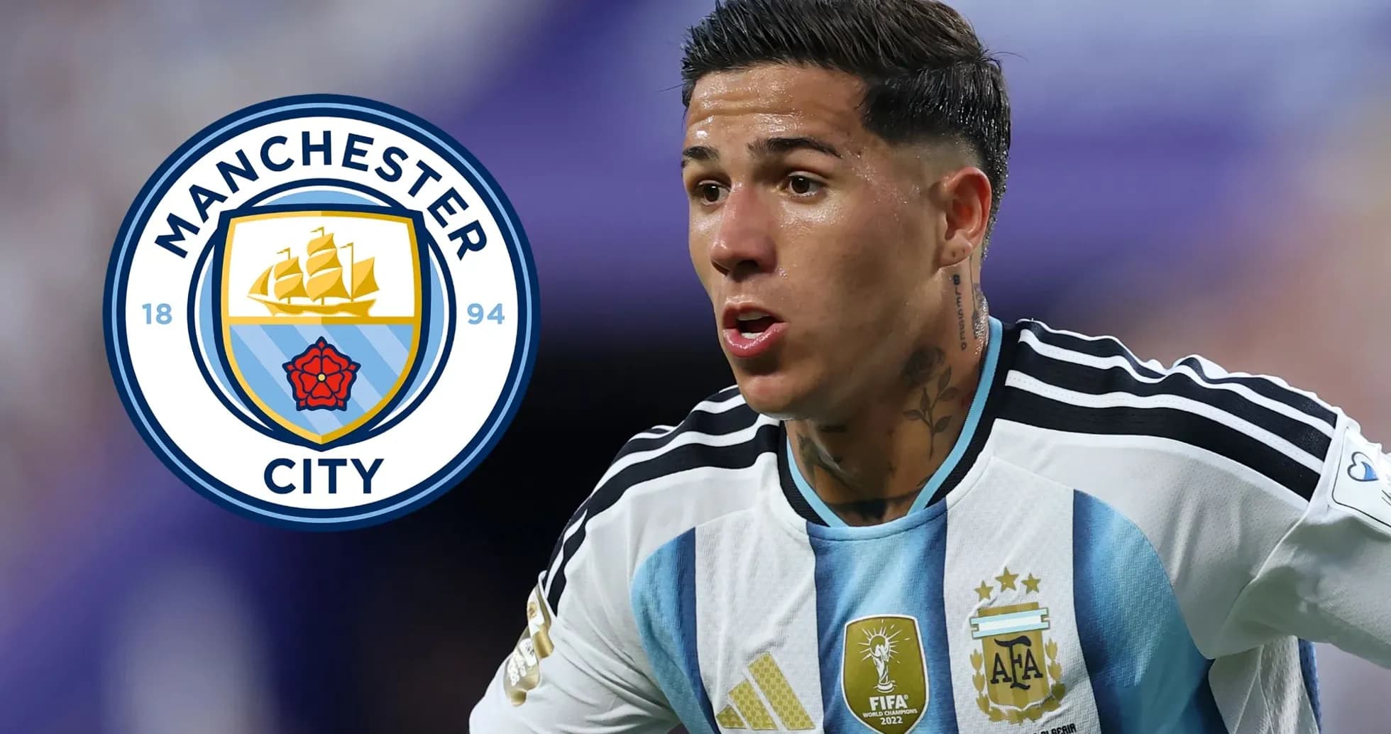 Jugador de Argentina con camiseta de Manchester City Jugador de Argentina con camiseta de Manchester City