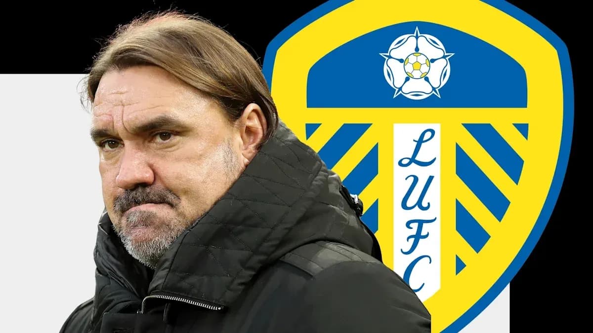 Entrenador de fútbol frente al escudo de Leeds United Entrenador de fútbol frente al escudo de Leeds United