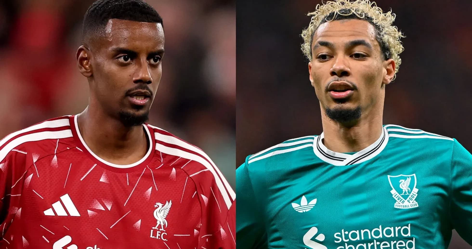 Dos jugadores de Liverpool en camisetas diferentes Dos jugadores de Liverpool en camisetas diferentes