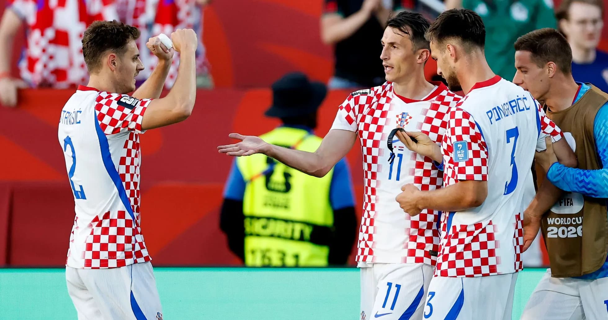Jugadores de Croacia celebrando un gol en el partido Jugadores de Croacia celebrando un gol en el partido