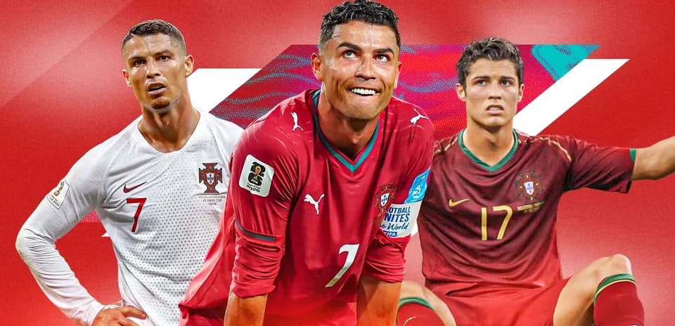 Cristiano Ronaldo en diferentes camisetas de Portugal Cristiano Ronaldo en diferentes camisetas de Portugal
