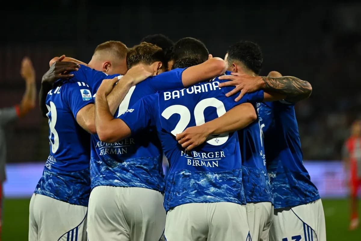 Jugadores de Como celebrando un gol Jugadores de Como celebrando un gol