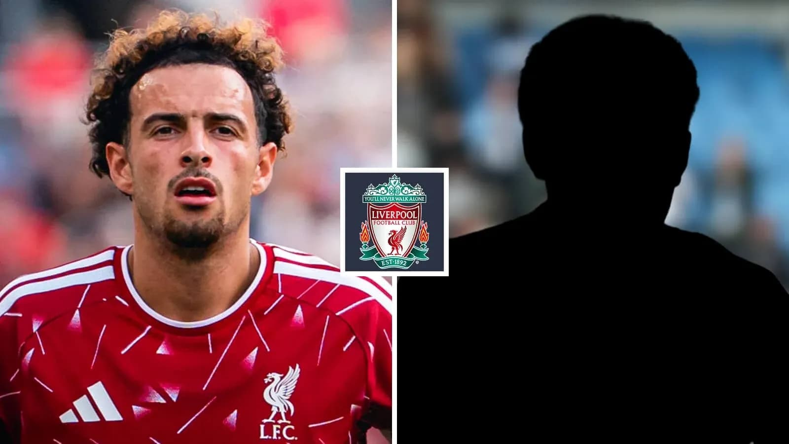 Jugador de Liverpool en uniforme rojo, fondo oscuro Jugador de Liverpool en uniforme rojo, fondo oscuro