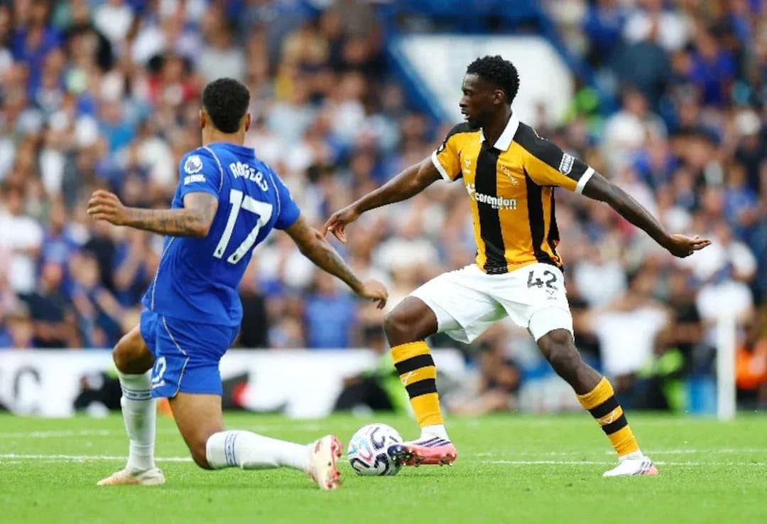 Jugadores de Chelsea y Hull City en acción Jugadores de Chelsea y Hull City en acción