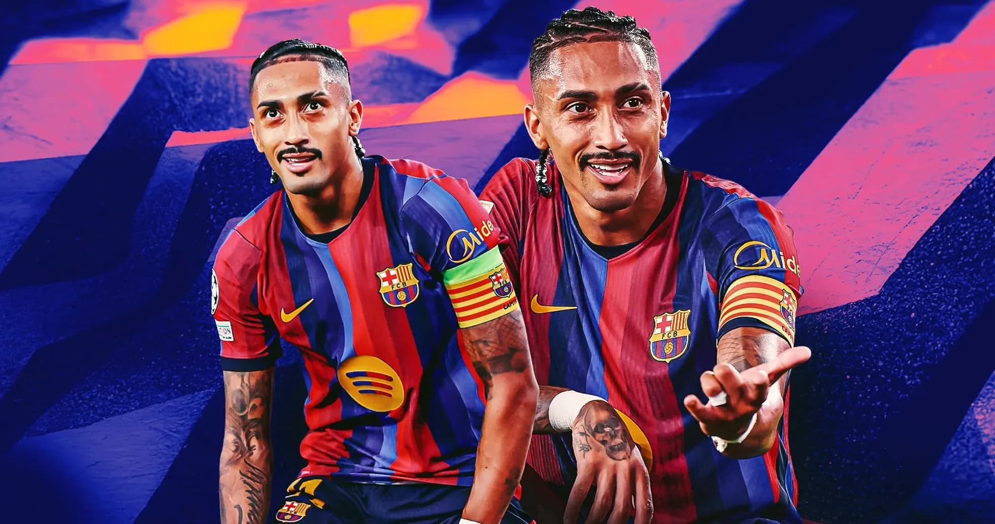 Jugador de FC Barcelona posando en uniforme Jugador de FC Barcelona posando en uniforme