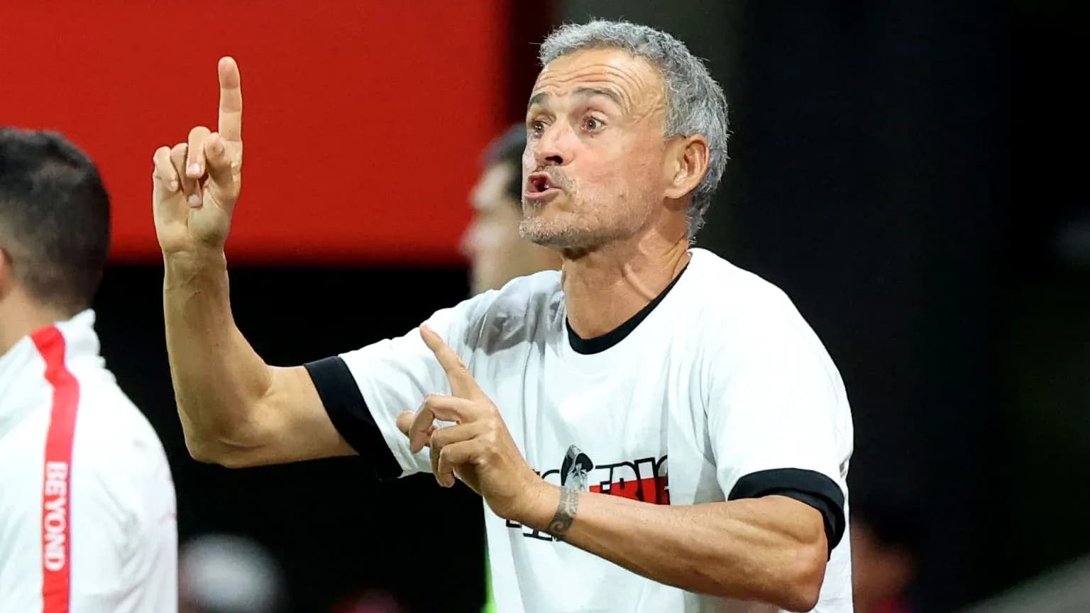 Entrenador gesticulando durante el partido Entrenador gesticulando durante el partido