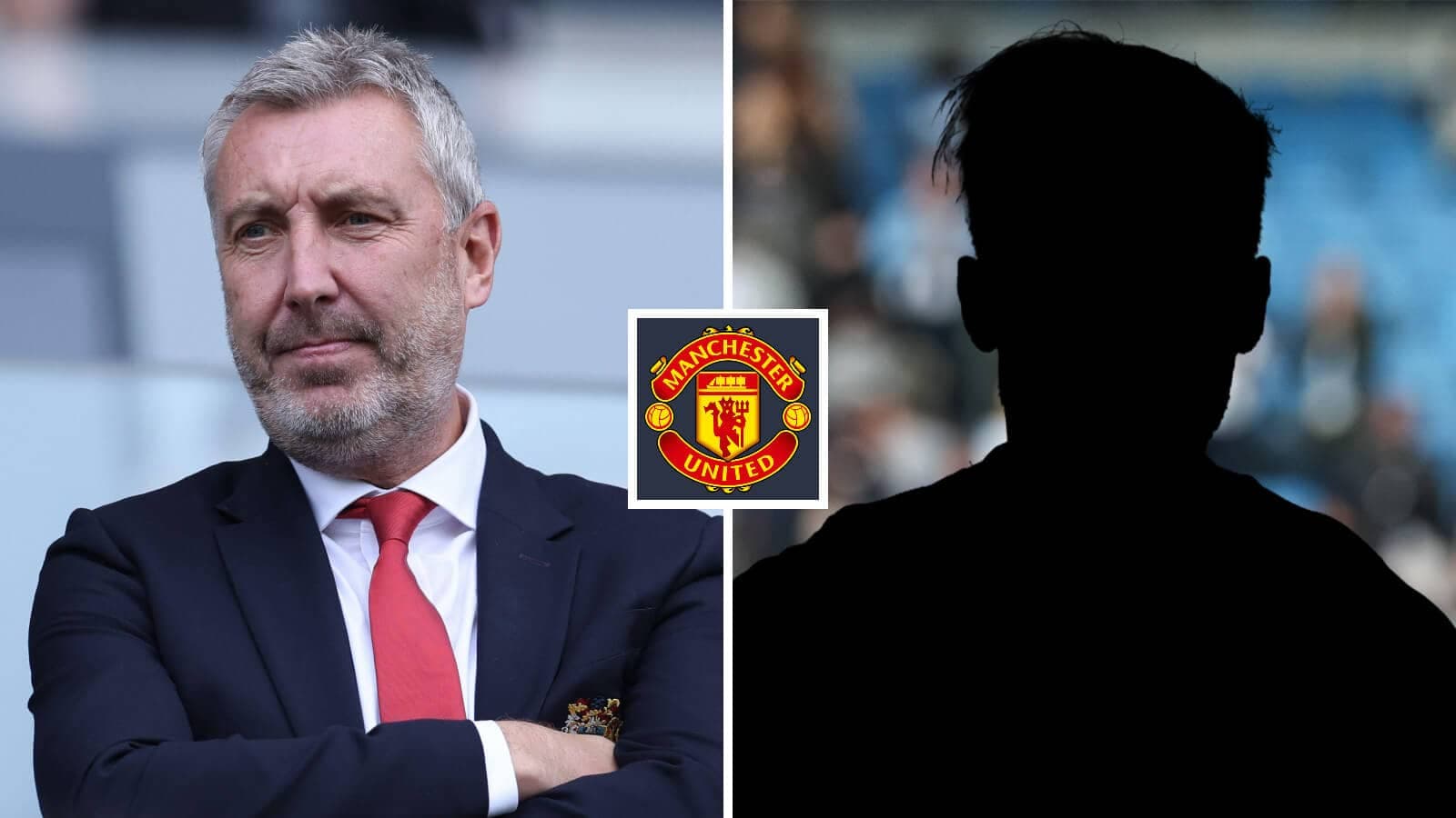 Entrenador de Manchester United con silueta de jugador Entrenador de Manchester United con silueta de jugador