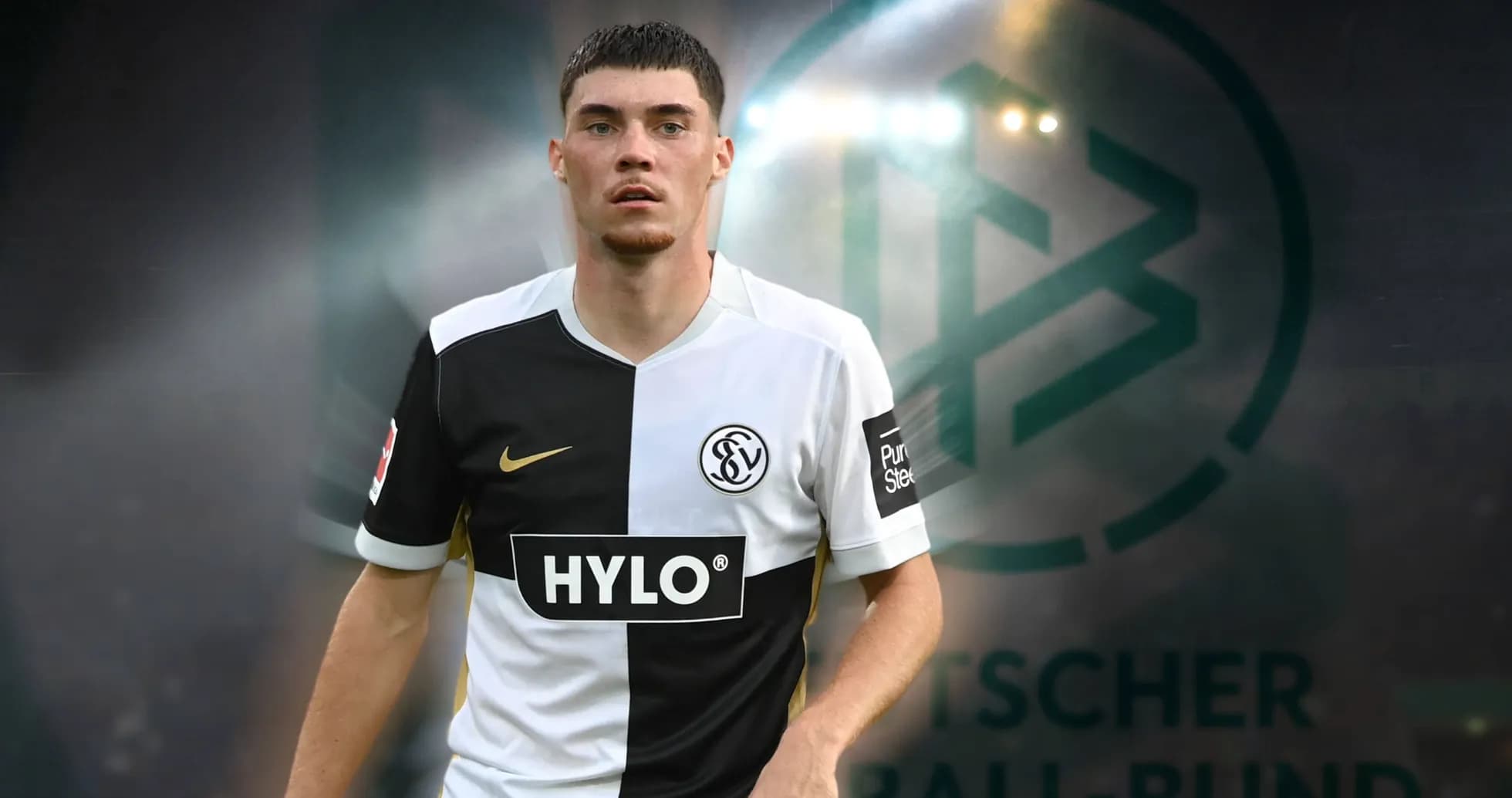 Jugador con camiseta de SV Wehen Wiesbaden en acción Jugador con camiseta de SV Wehen Wiesbaden en acción